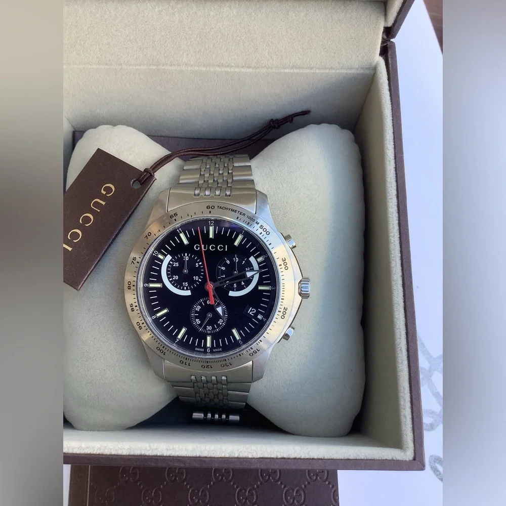 Mens Gucci Silver Stainless Steel Watch 🌟BEAUTIFUL ❤️‍🔥